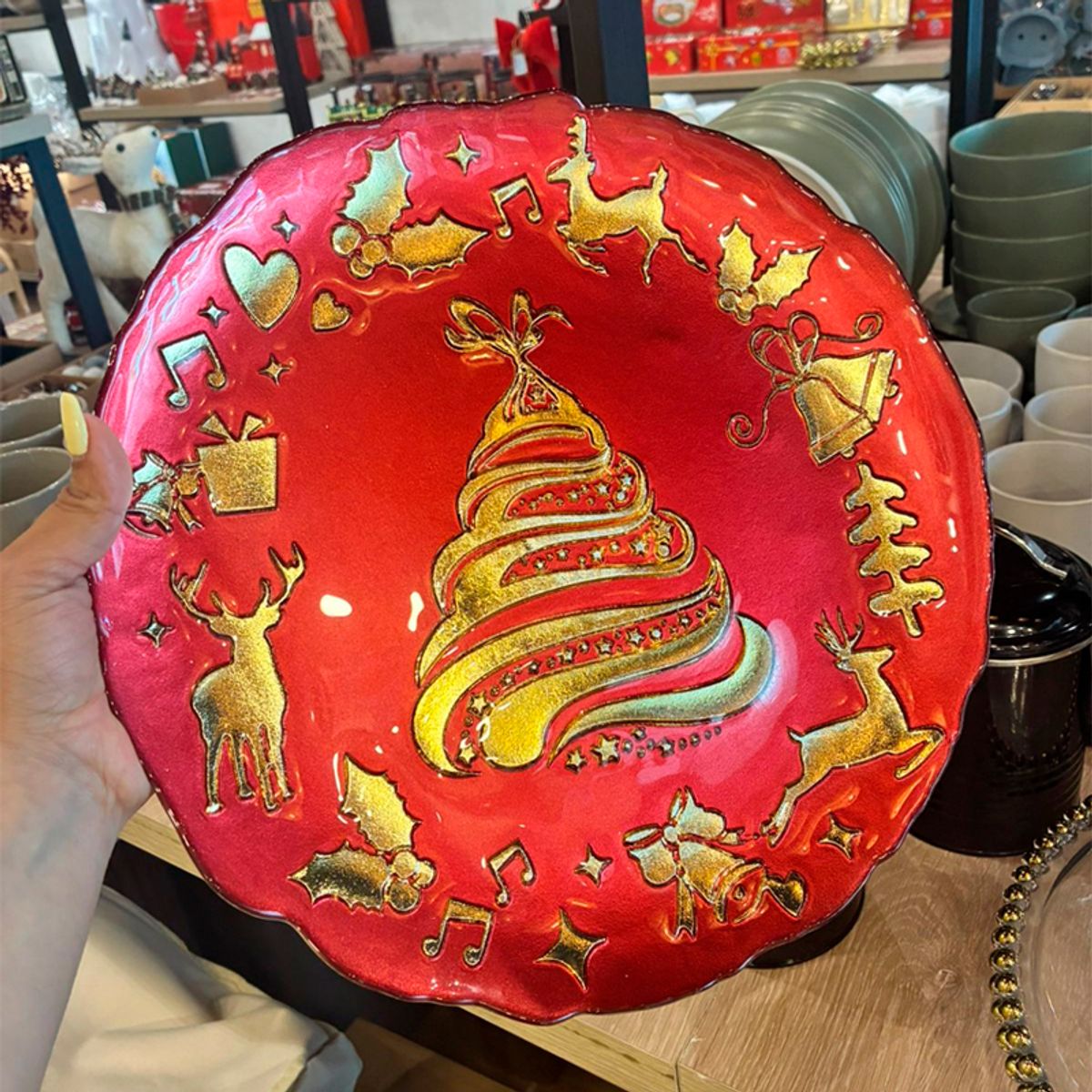 WAKESHOME - Bandeja de Lujo para Postres Quesos Cena Navideña