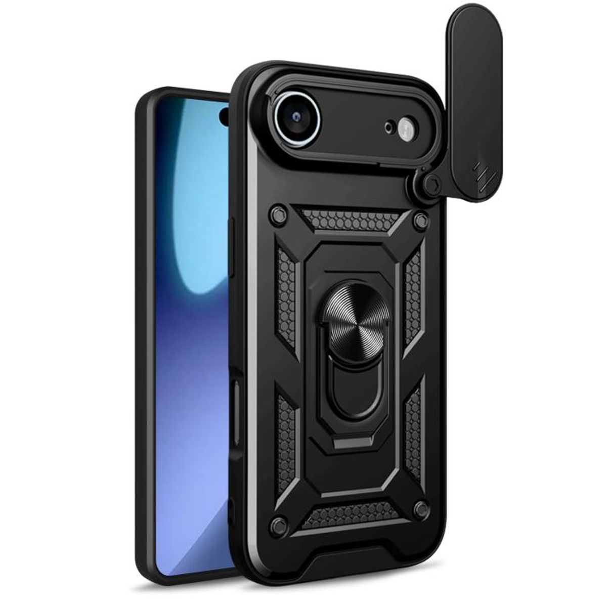 GENERICO - Carcasa Reforzada Con Cubre Cámara Para iPhone 17 Air - Negro