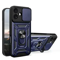 GENERICO - Carcasa Reforzada Con Cubre Cámara Para iPhone 17 - Azul