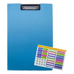 ADETEC - Tabla Apretapapel Oficio PVC Con Tapa 1 Unidad Azul
