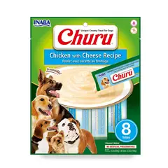 INABA - Churu Perro Sabor Pollo y Queso 8 Tubos