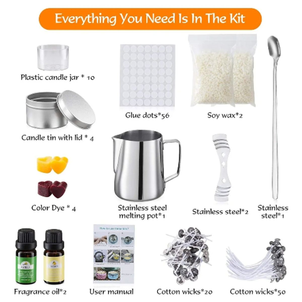 GENERICO - Kit De Fabricación De Velas Para Principiantes, 153 Piezas