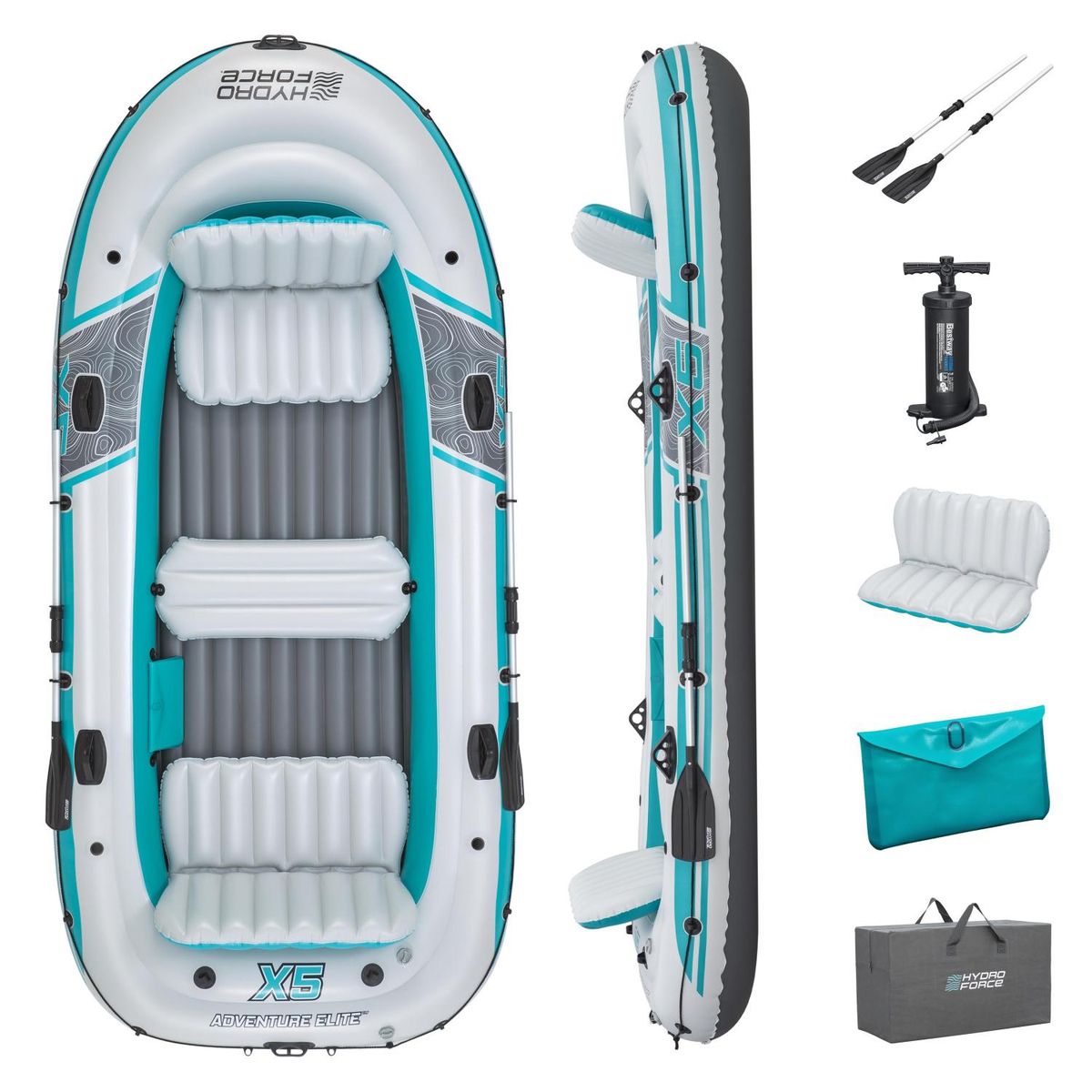 BESTWAY - Bote Inflable Con Remos Y Asientos Elite 3.64x1.66m Bestway