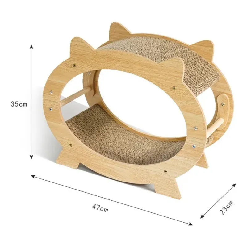 SUKEA - Rascadores Carton y Madera De Doble Cara Para Gatos