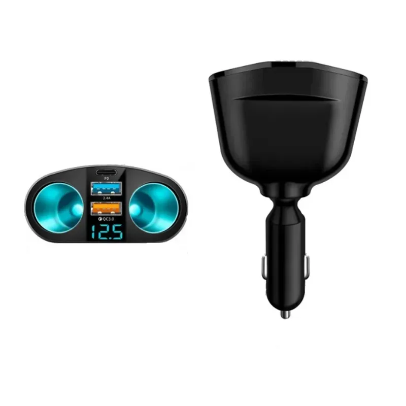 GENERICO - Cargador Adaptador De Corriente Dual Auto 3 Conectores