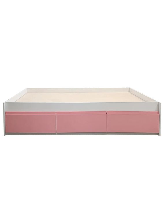 Cama Infantil/Juvenil 1.5 Plazas - Linea Minimal 3 cajones rosados