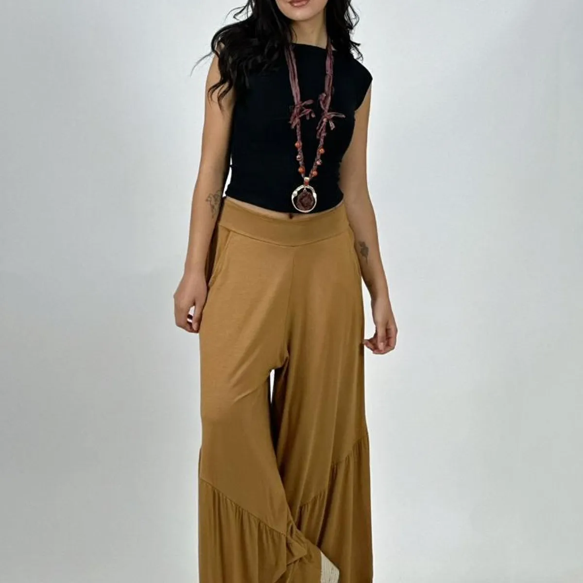 ENIGMATICA BOUTIQUE - Palazzo Algodón Casual con Faroleos