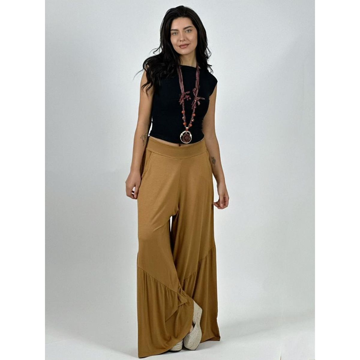 ENIGMATICA BOUTIQUE - Palazzo Algodón Casual con Faroleos