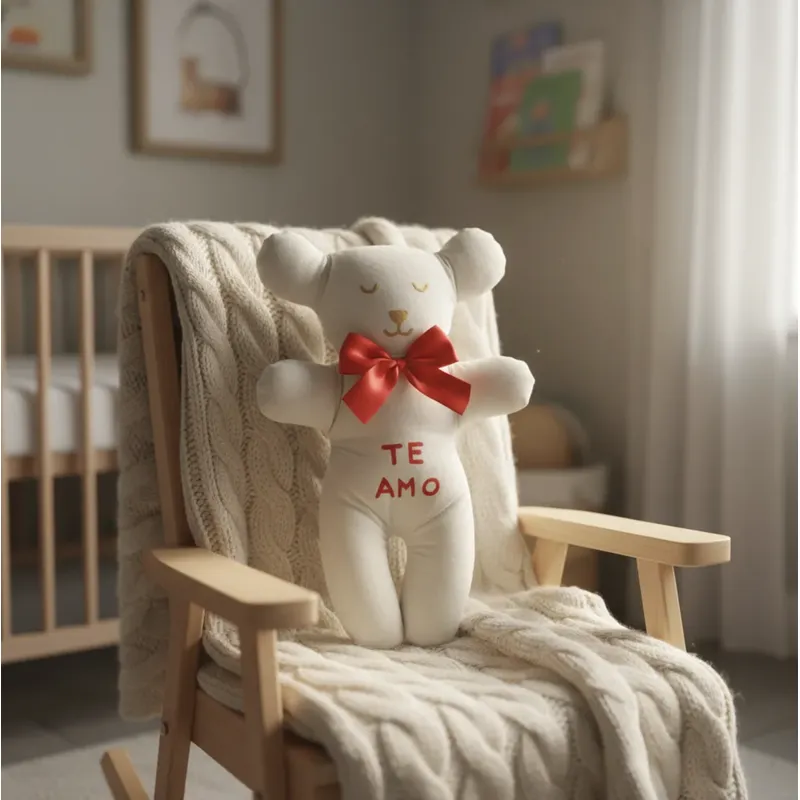 HAOKIDS - Peluche oso Te Amo en 100% Algodón Osito enamorado Hecho a Mano