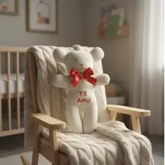 HAOKIDS - Peluche oso Te Amo en 100% Algodón Osito enamorado Hecho a Mano