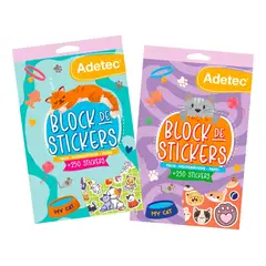 ADETEC - Block De Stickers Holográficos Gatitos +250 Stickers