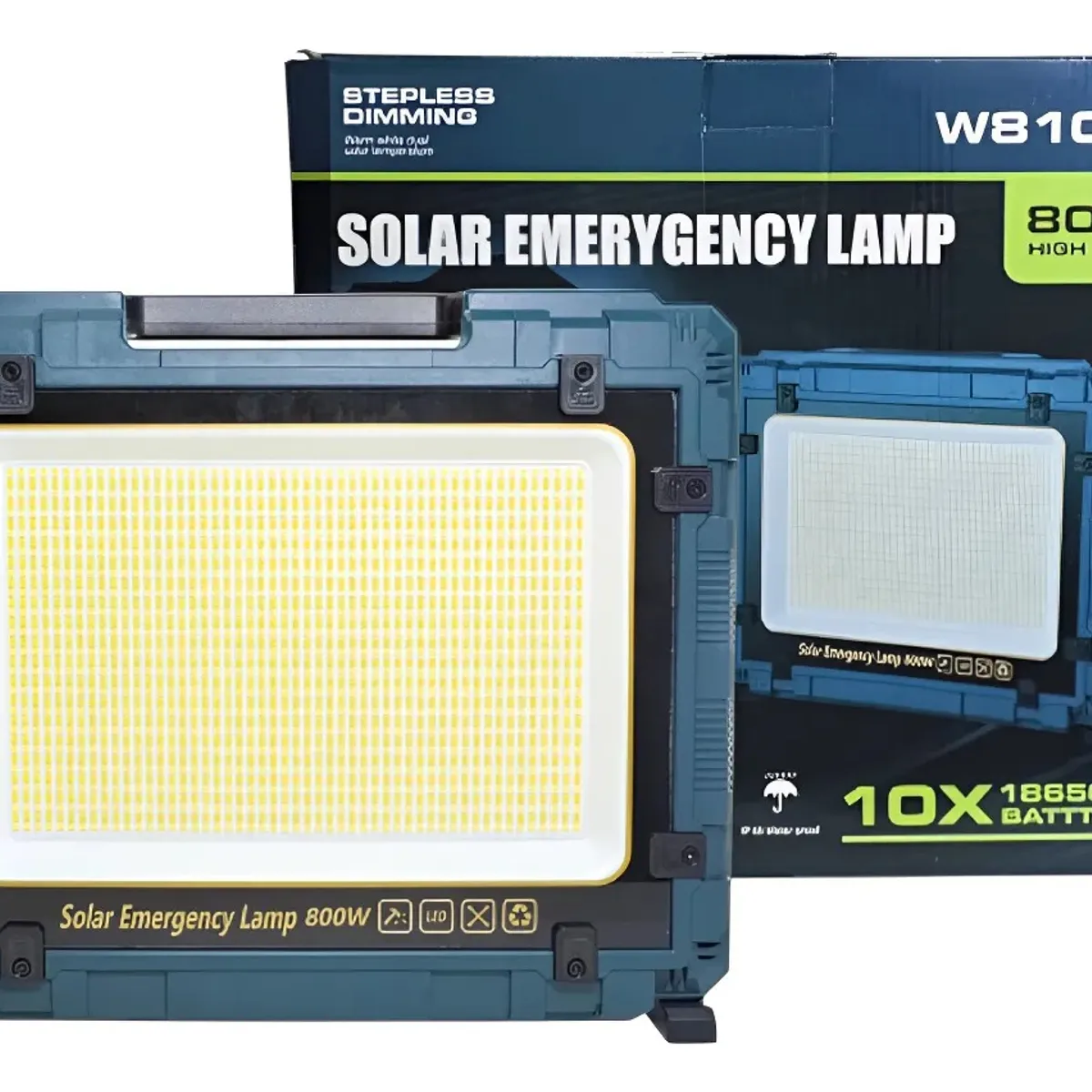 GENERICO - Foco Reflector Recargable Panel Solar Y Powerbank 800w