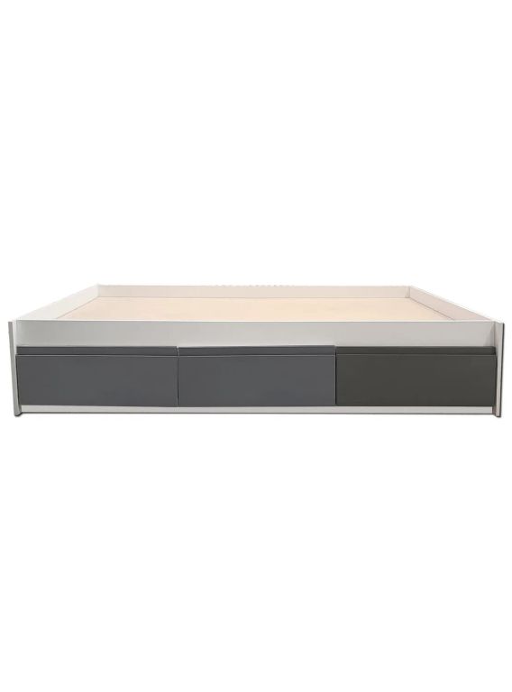 Cama Infantil/Juvenil 1 Plaza - Linea Minimal 3 cajones Grafito