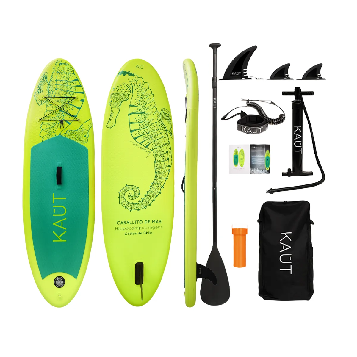 KAUT - Stand Up Paddle SUP Kaut Inflable Capa Reforzada Kids - 8 Verde Lima
