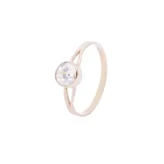 JB JOYAS BARON - Anillo Oro Miel 18kt Moderno Circón 6mm