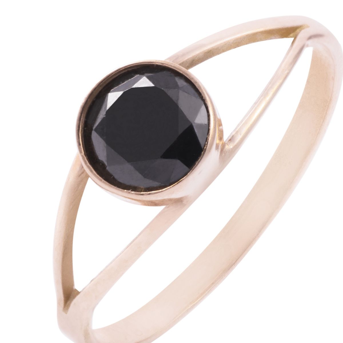 JB JOYAS BARON - Anillo Oro Miel 18kt Moderno Onix 6mm