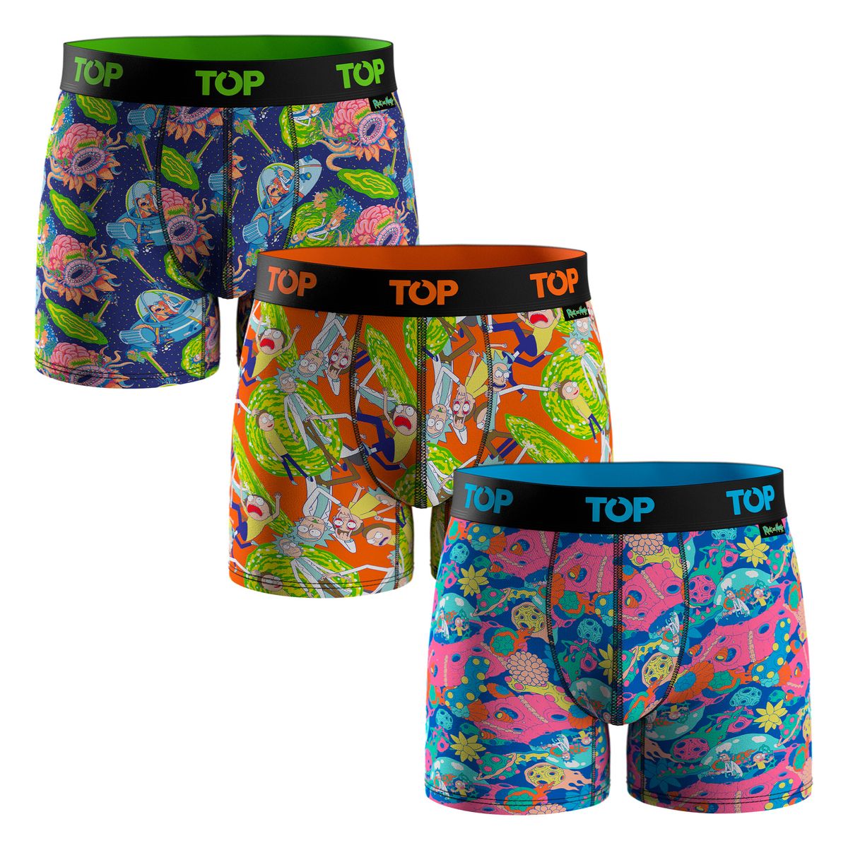 TOP - Bóxer Medio Algodón Pack 3 Rick and Morty C1 Top