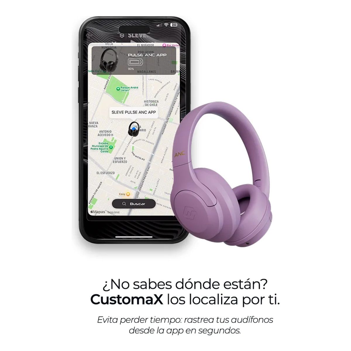 SLEVE - Audífonos Inalámbricos Bluetooth Sleve Pulse ANC 2 Gen Cancelación de Ruido Activa 45 Horas Batería