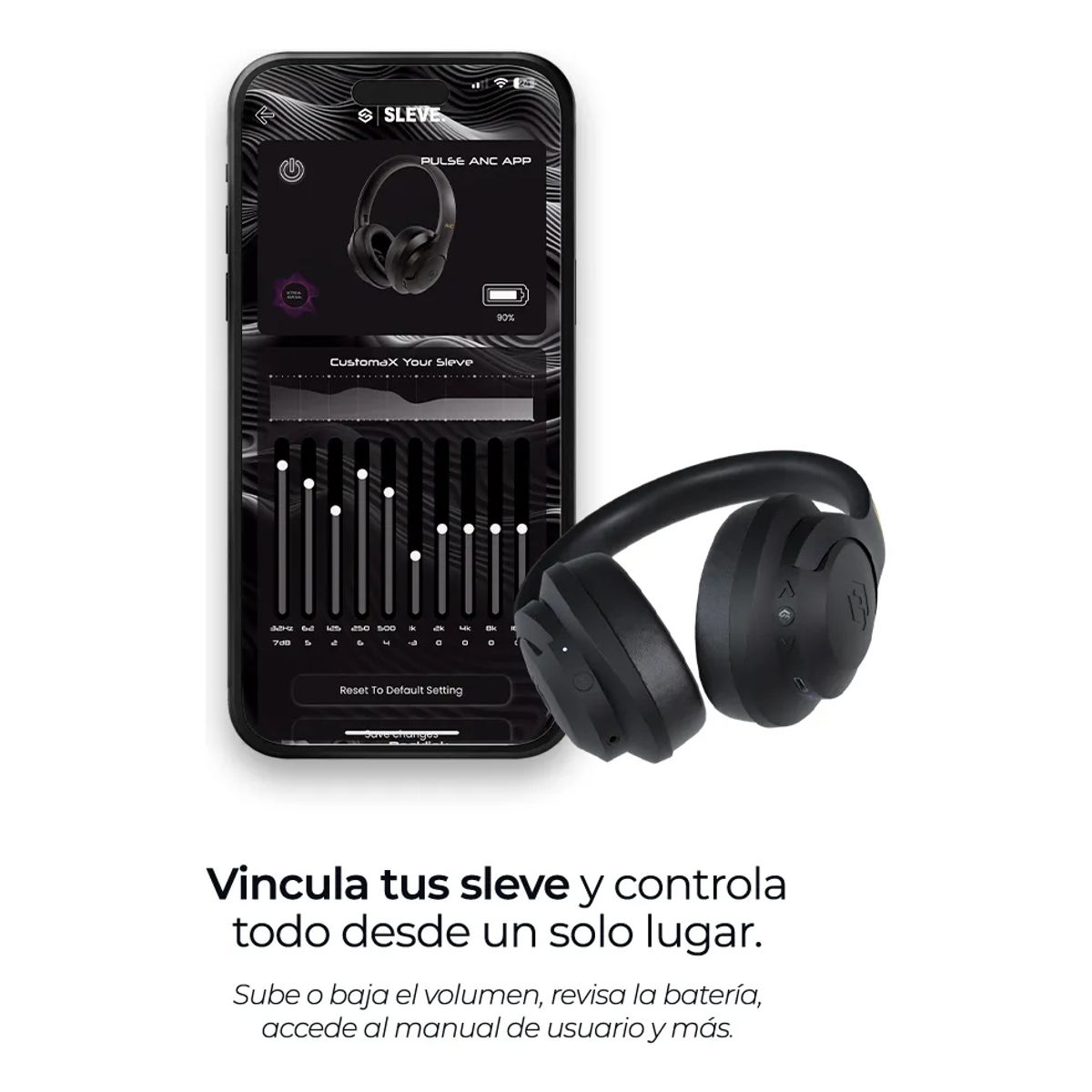 SLEVE - Audífonos Inalámbricos Bluetooth Sleve Pulse ANC 2 Gen Cancelación de Ruido Activa 45 Horas Batería