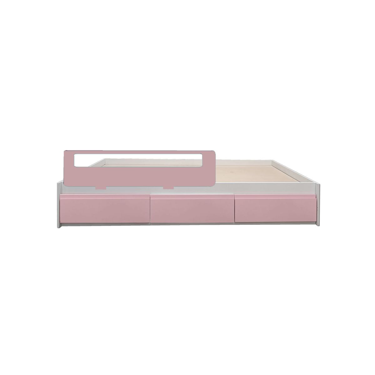 DECORACION CREATIVA - Cama Infantil Montessori 1.5 Plazas - Linea Minimal 3 cajones Rosa Pastel