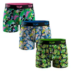 TOP - Bóxer Medio Algodón Pack 3 Rick and Morty C3