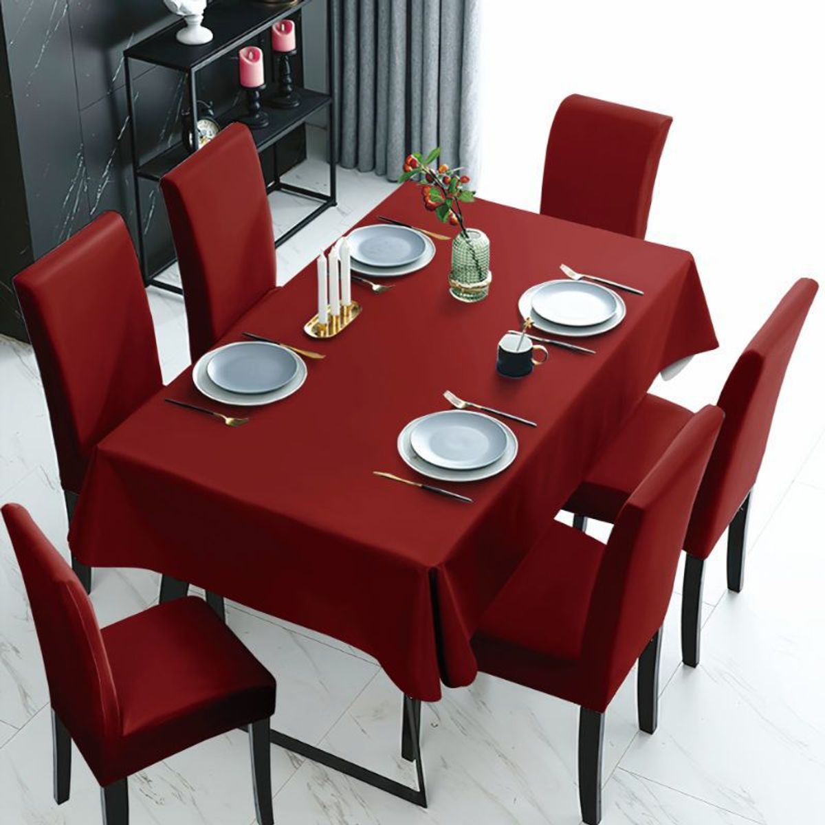 GENERICO - SET CON MANTEL Y 6 FUNDAS DE SILLAS