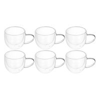 Pack de 6 Tazas de Vidrio Doble Fondo 250ml