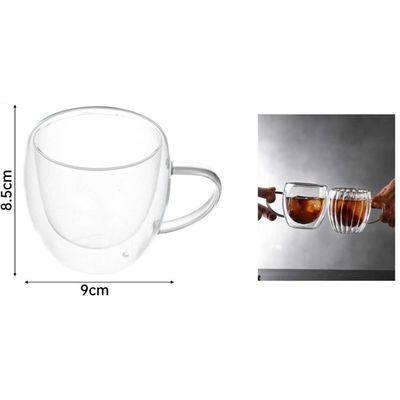 Imagen 2 del producto Pack de 6 Tazas de Vidrio Doble Fondo 250ml