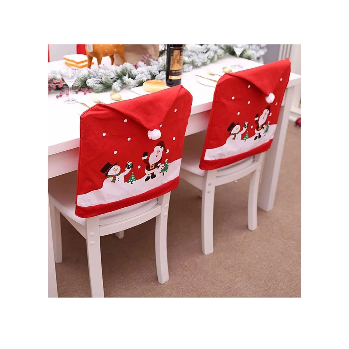 GENERICO - Funda Para Silla Decorativa De Navidad Funda Navideña Sillas Rojo Navideño
