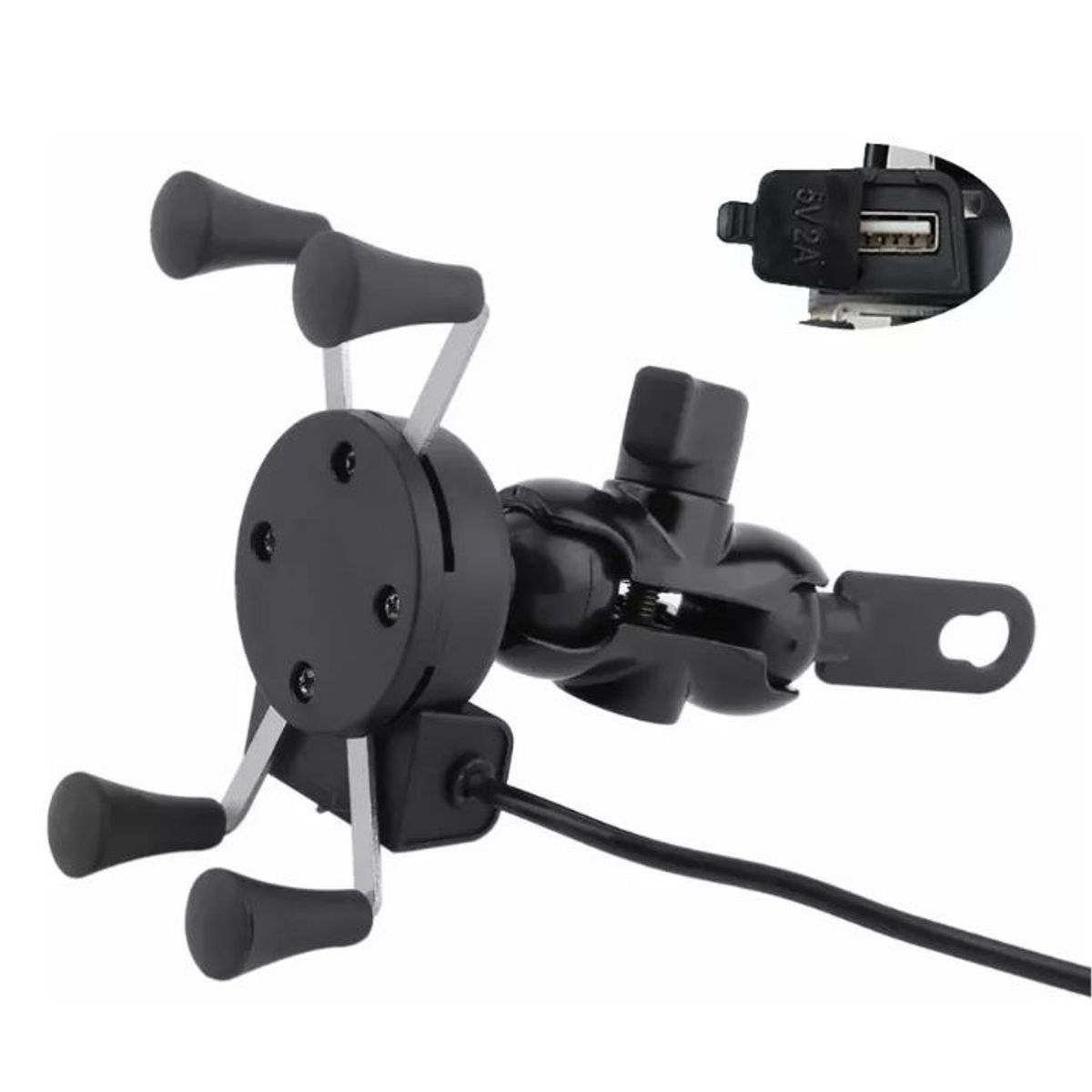 GENERICO - Porta Celular Para Moto Con Cargador Usb