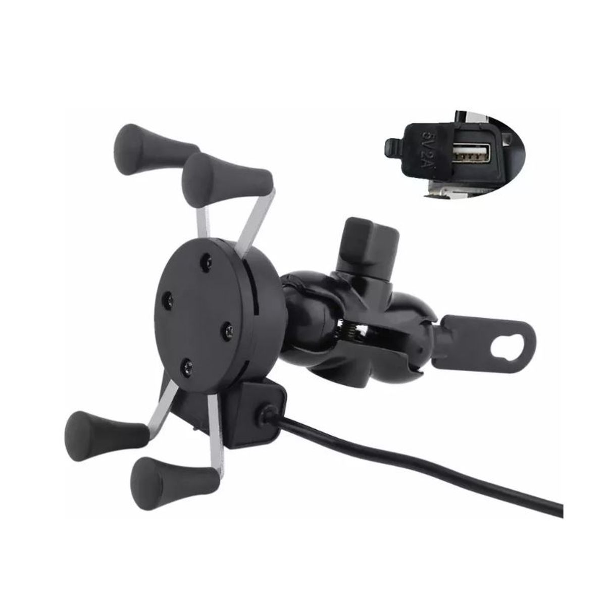 GENERICO - Porta Celular Para Moto Con Cargador Usb