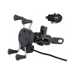GENERICO - Porta Celular Para Moto Con Cargador Usb