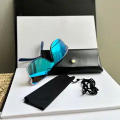 POLASUP - Lentes de sol de moda para viajes fiestas efecto espejo de lentes azules elementos chilenos
