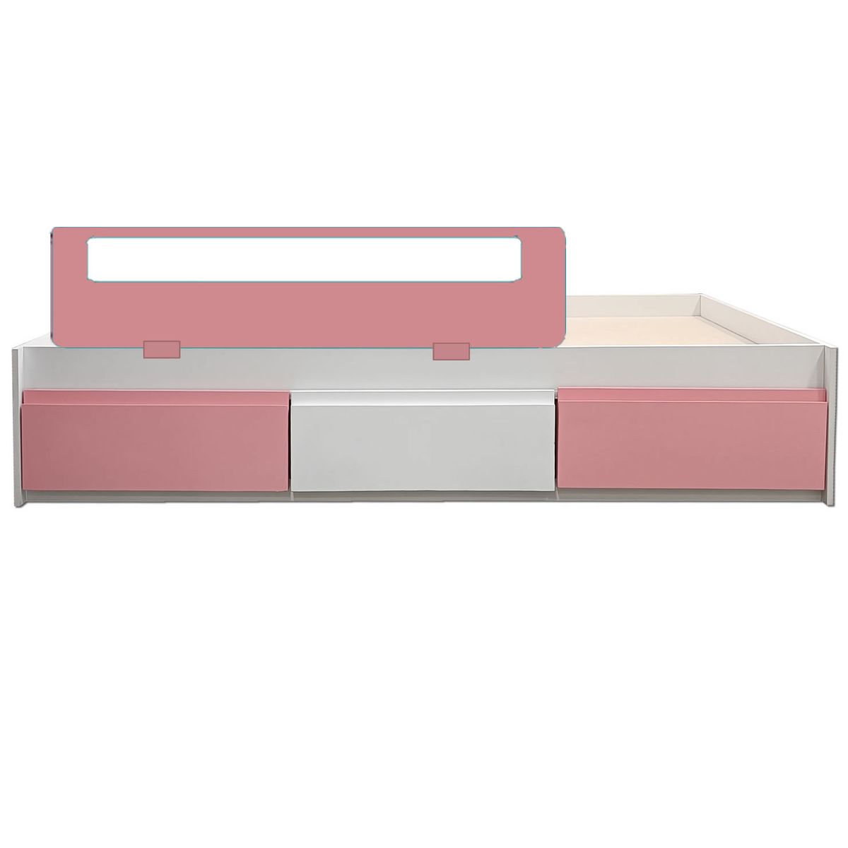 DECORACION CREATIVA - Cama Infantil Montessori 1 Plaza - Linea Minimal  tres cajones Rosado-Blanco-Rosado
