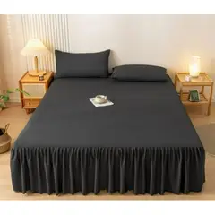 GENERICO - FALDON DE CAMA 2 PLAZAS CON FUNDAS DE ALMOHADA