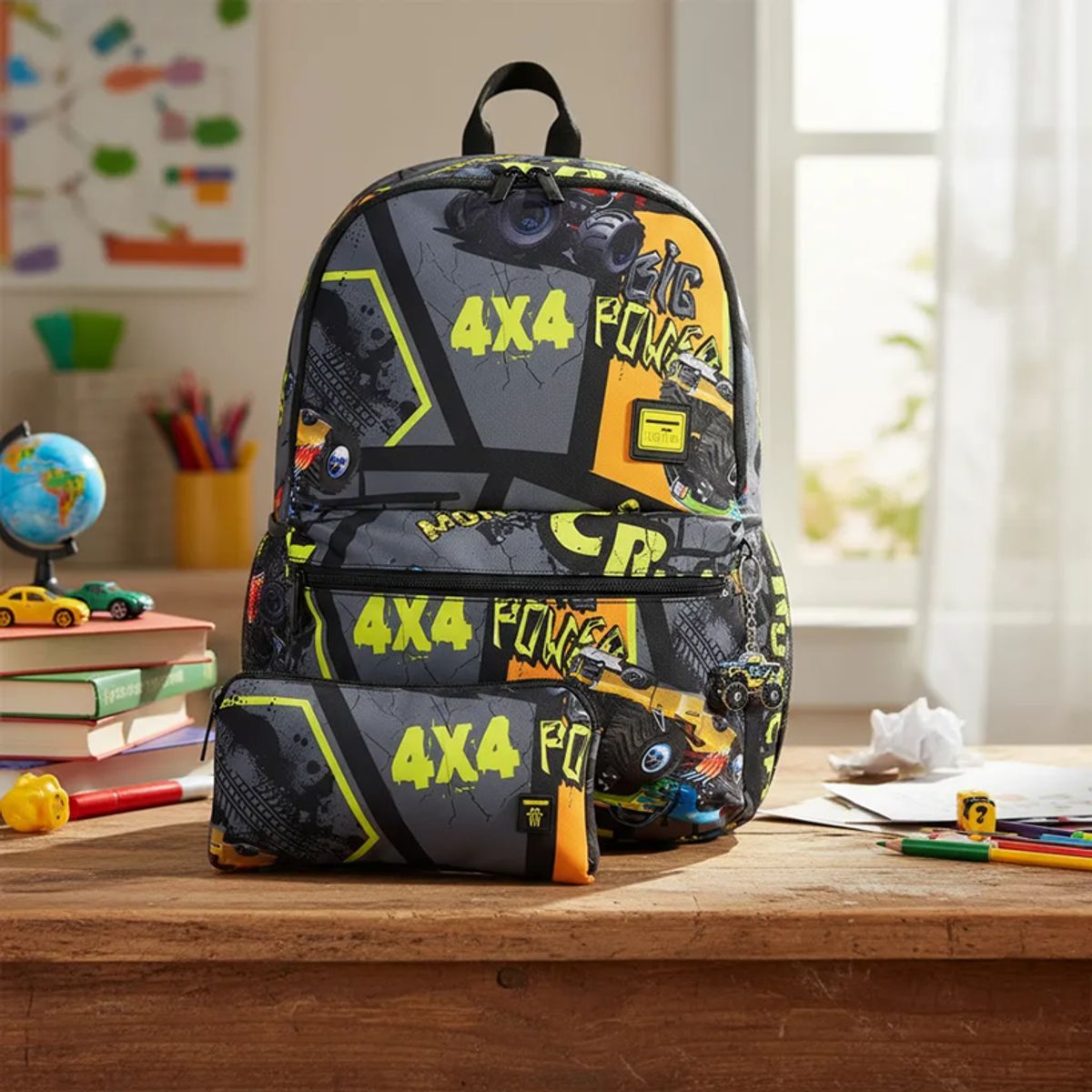 TOTTO - Kit Escolar Totto Pack Gris Liso Mochila + Estuche