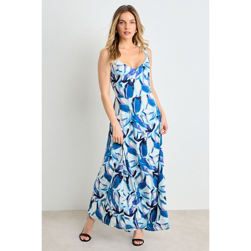 ASH - Vestido Largo Fantasia Mujer Celeste Ash