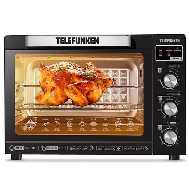 Horno de mesa eléctrico TF E850C 80L Negro Capacidad 80 Litros