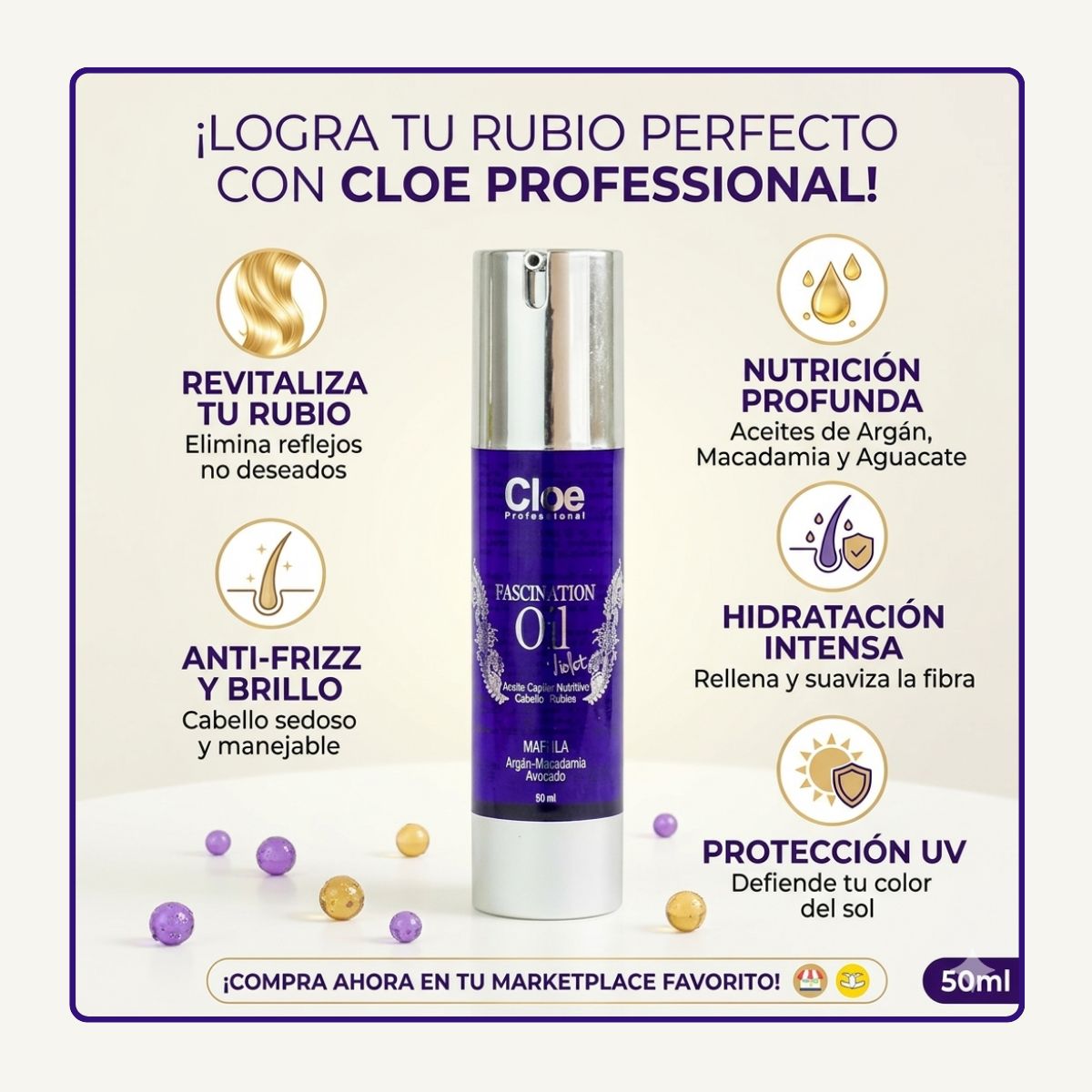 CLOE - Serum Capilar Cloe Professional Fascination Oil Violet 50 ml