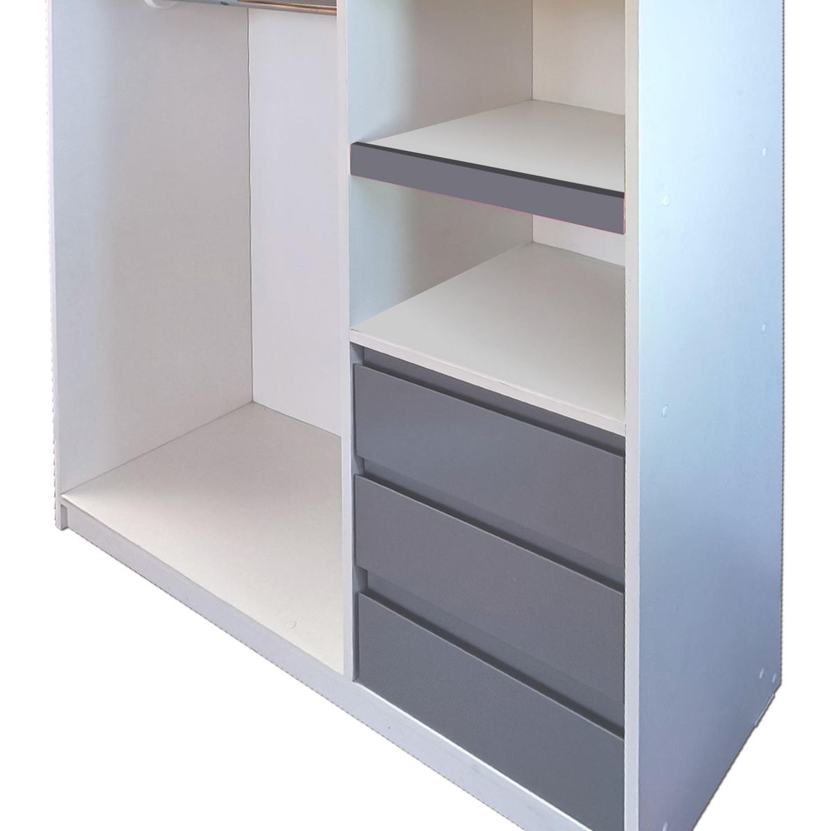 DECORACION CREATIVA - Mini Closet Montessori - Linea Minimal 3 cajones Grafito