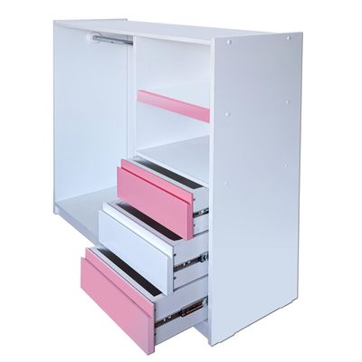 Imagen 2 del producto Mini Closet Montessori - Linea Minimal 3 cajones Rosado-Blanco-Rosado