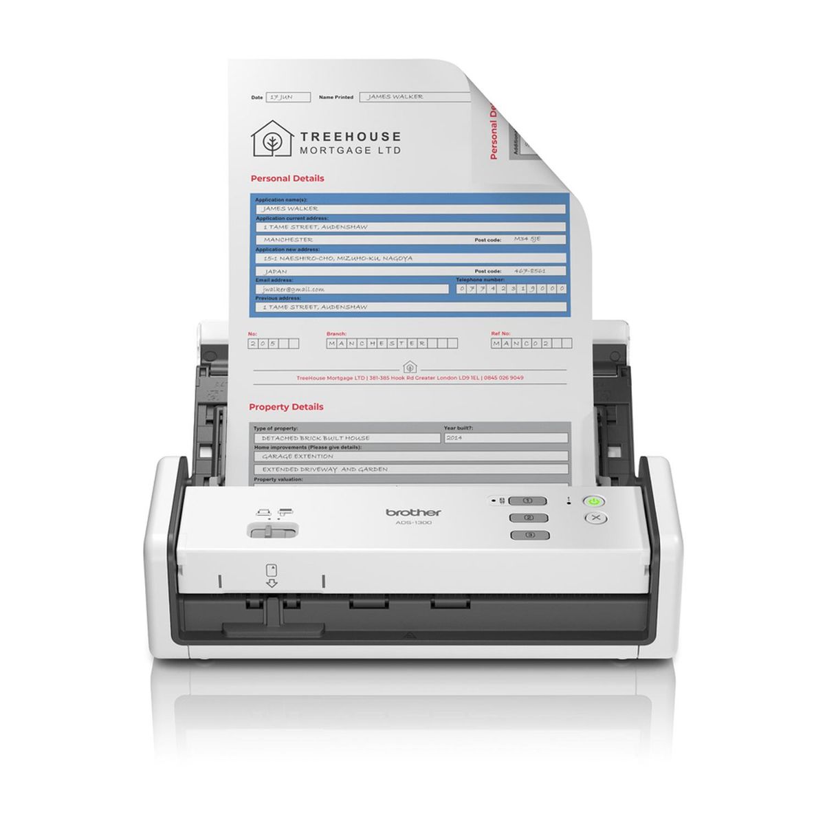 BROTHER - Escáner Brother ADS-1300 A4 600 x 600 DPI USB