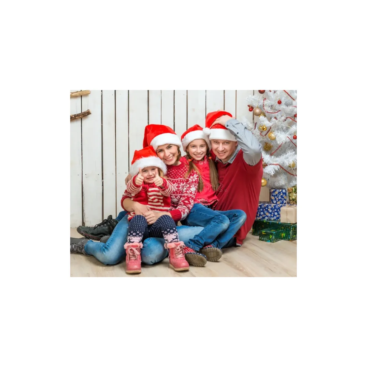 GENERICO - Pack X2 Gorro Viejo Pascuero Gorros Navidenos Gorro Pascuero Rojo Blanco