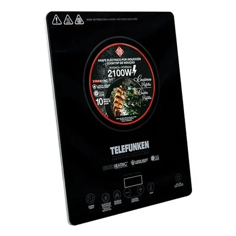 TELEFUNKEN - Cocinilla Eléctrica Por Inducción Telefunken TF AI9000 220v 2100w Potencia Táctil Vidrio