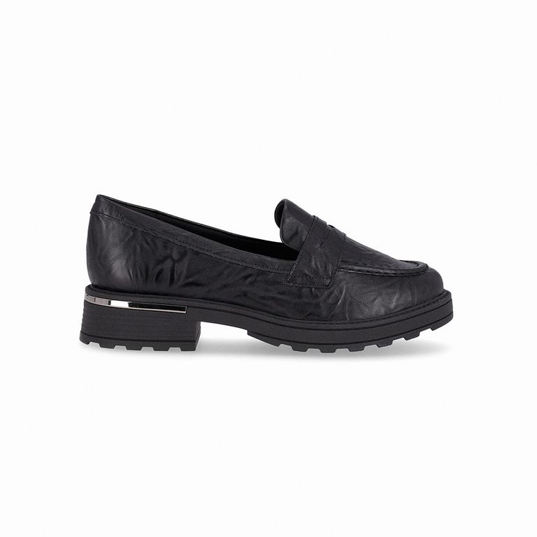 Mocasin Mujer Negro Gisa