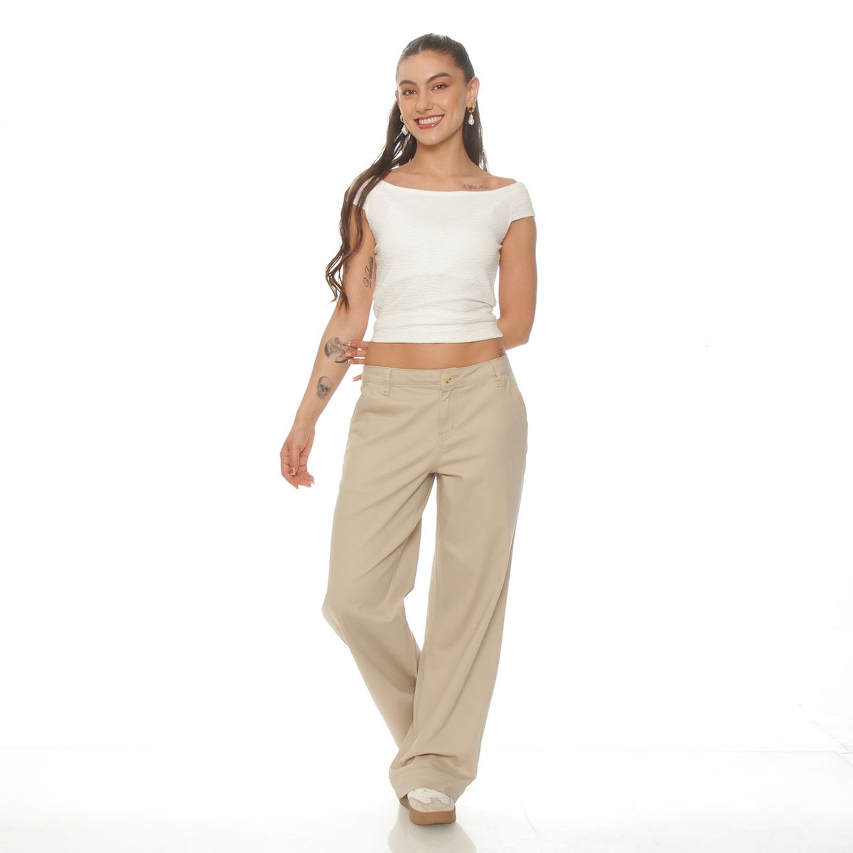 WADOS - PANTALON WIDE LEG TIRO ALTO PRETINA BASICA 1 BOTON BOLSILLO ARGENTINA