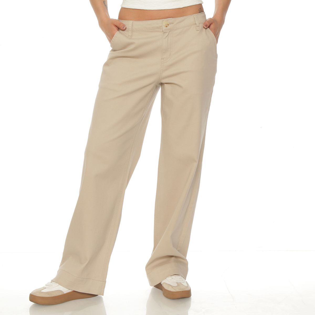 WADOS - PANTALON WIDE LEG TIRO ALTO PRETINA BASICA 1 BOTON BOLSILLO ARGENTINA