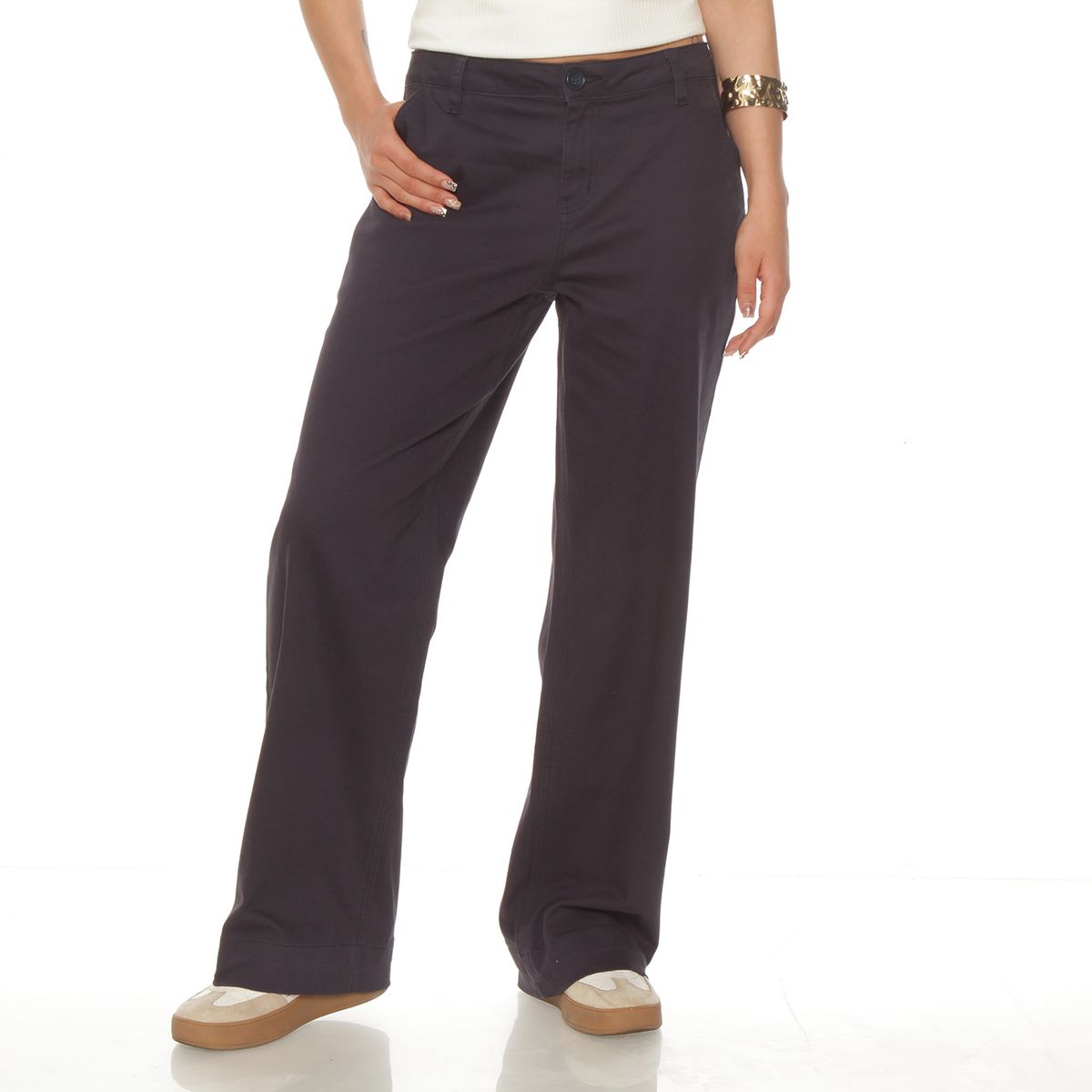 WADOS - PANTALON WIDE LEG TIRO ALTO PRETINA BASICA 1 BOTON BOLSILLO ARGENTINA