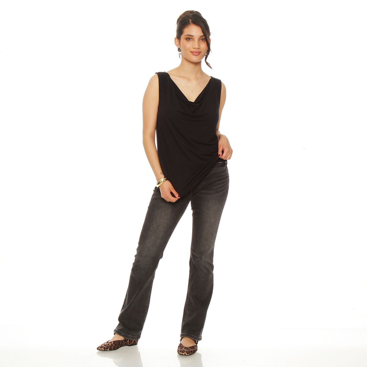 WADOS - POLERA SIN MANGA ESCOTE DRAPEADO