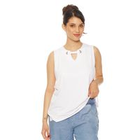 POLERA SIN MANGA ESCOTE V Y OJETILLO